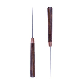 ZLKSKER (Pack of 2) Leather Scratch Awl with Wooden Handle, Sewing Tailors Awl for Punch Stitching, DIY Handmade Leather Craft Repair Tools