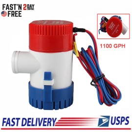 CarBole 1100GPH 12V Electric Marine Submersible Bilge Sump Water Pump to Boat Yacht pool