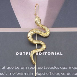 TseenYi Ear Wrap Crawler Hook Earrings Gothic Snake Ear Crawler Earrings Snake Ear Cuff Earrings Gold Snake Ear Climber Earrings Punk Ear Jewelry for Women and Girls(1pcs)