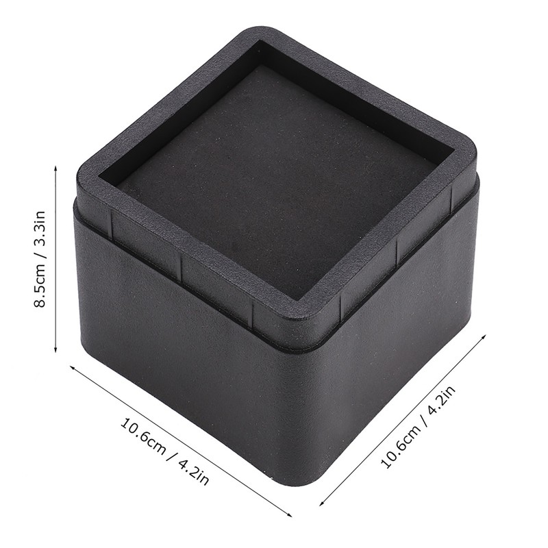4PCS Durable Stackable Bed Risers Black Square MoisturE proof Insect