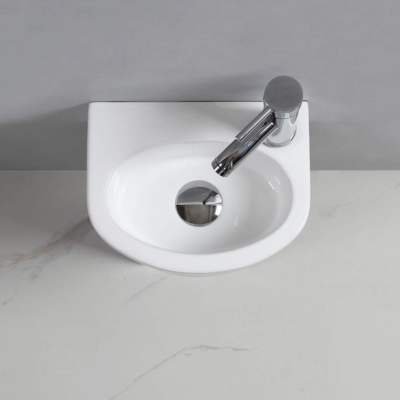 Wall Hung Basin Sink Small Cloakroom Basin Rectangle Ceramic Wash