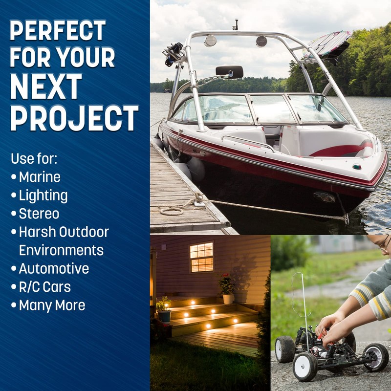 GS Power 100Ft Duplex Marine Wire, 12 Gauge Wire, Oxygen-Free