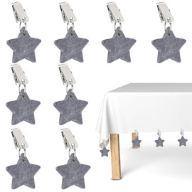 Yistoi Natural Stone Table Cloth Weight Natural Marble Tablecloth Weight with Clips for Decorating Outdoor Picnic Family Tables