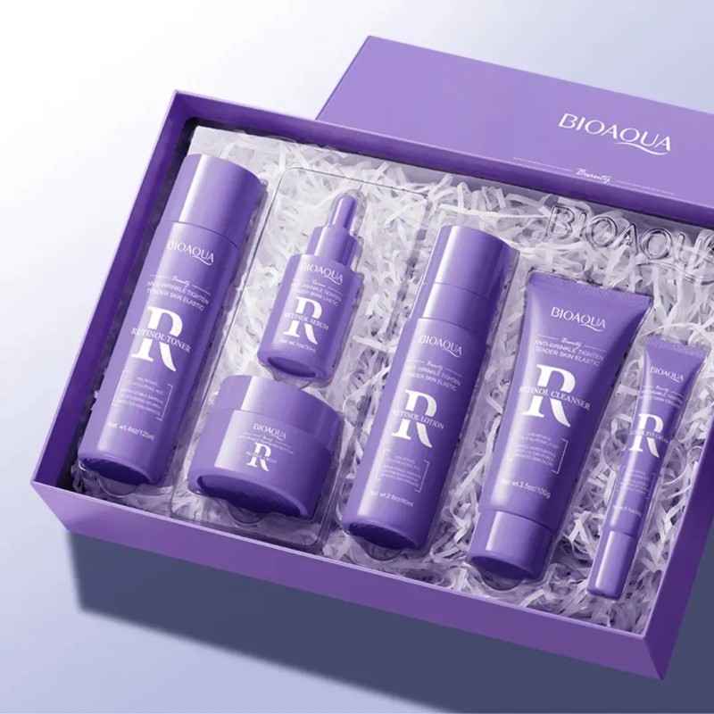 Kit Facial Retinol Antienvejecimiento Vitamina A Bioaqua 6 En 1