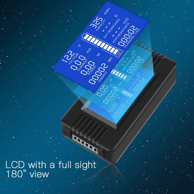 DC 0-200V 0-300A Battery Monitor Meter with Shunt, 9-in-1 Digital
