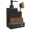 Karisky Soap Dispenser with Sponge Holder and Brush Holder, Ceramic