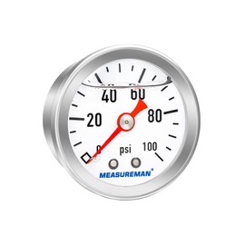 MEASUREMAN - Medidor de presión de combustible, 1-1/2 pulgadas, acero inoxidable 304, 0-100 Psi, 3-2-3 %