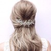 Foyte Crystal Bride Wedding Hair Comb Leaf Bridal Headpieces Rhinestone