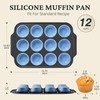 BRONYPRO Silicone Muffin Pans for Baking with Metal Frame, Egg