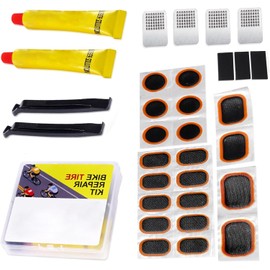 CHUMXINY Portable Bicycle Tire Repair Kit - Instant Tire Repair, Compact and Lightweight for Commuters, Mountain Bikers and Travelers - Includes Tire Patch, Tools and Glue