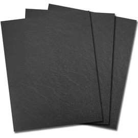 Binditek 100 Pack 16 Mil Leather-Textured Heavyduty Polycovers, Plastic Binding Presentation Covers, Letter Size, 8-1/2 x 11", Square Corners, Un-Punched, Black