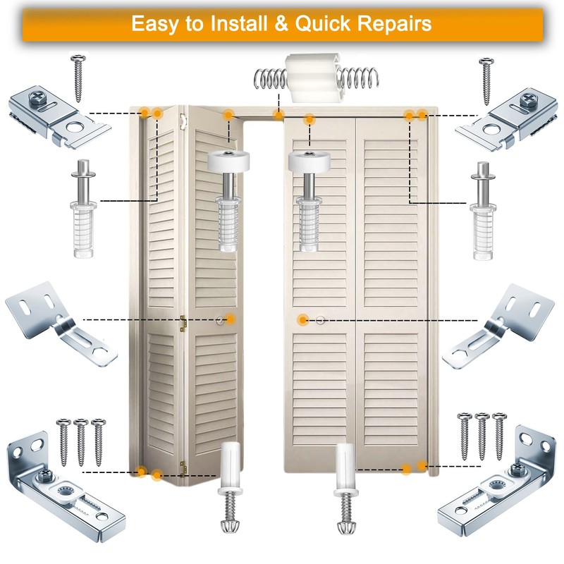 Bifold Door Hardware kit for 7/8" to 1" Track, Bifold