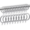 Metal Curtain Rings, 25 Pack 35mm Internal Diameter Silver Curtain