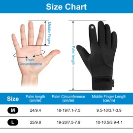 flintronic Cycling Gloves Running Gloves, Winter Thermal Gloves with Buckle Touchscreen Anti-Slip Waterproof Windproof Warm Liner Unisex Gloves for Skiing Cycling Climbing Driving Fishing, M