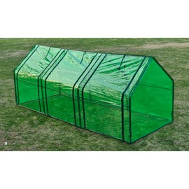 vidaXL Greenhouse Green Tough Powder-Coated Steel Frame, PVC Cover Medium
