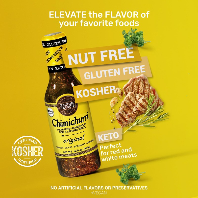 Gaucho Ranch Chimichurri Sauce Original Flavor | Chimichurri Seasoning Mix