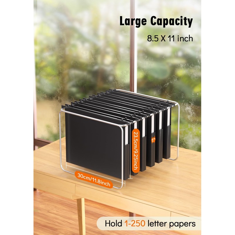 Extra Capacity Plastic Hanging File Folders,12 Pack Reinforced Hang Folder,