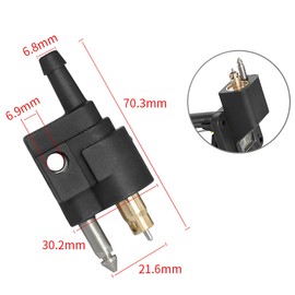 JNNJ Boat Engine Fuel Line Connector Joint Comp Fitting, 6mm Male Connector Fittings for Outboard Motor Fuel Tank Hose Pipe, Fuel Tank Plug Pipe Fitting Joint Fit for Outboard, Mount on Engine