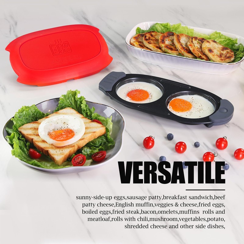 MKYSAIL Quick-Heat Microwave Egg Cooker|Poacher|fryer,Multi-use microwave egg maker for Breakfast