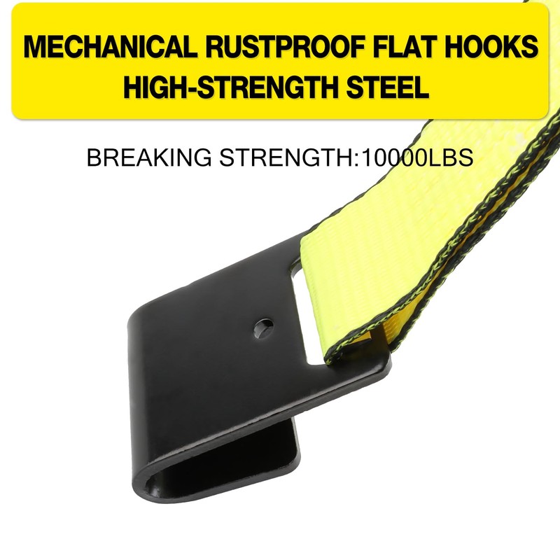2Pc Tow Dolly Basket Straps with Flat Hook for 14"-17"