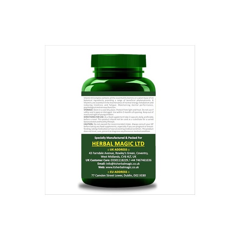 Herbal Magic's Pure & Natural Blend -Vitamin B-Complex 60 Veg