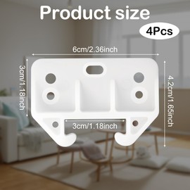4PCS Plastic Drawer Guides White Drawer Rail Brackets White Drawers Track Guides Drawers Replacement Furniture Parts for Dresser Cabinet Closet