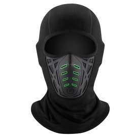 ROCKBROS Balaclava Winter Motorcycle Face Hood Breathable Motorcycle Mask Ski Mask Windproof Warm Balaclava for Outdoor Sports Cycling Skiing Motorcycling Men Women One Size, black green