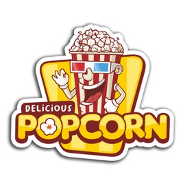 2 x 10cm Popcorn Cinema Vinyl Stickers - Fun Sticker Laptop Luggage #32012 (10cm Tall)