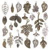 PandaHall 184 Pieces 23 Styles Leaf Charms Pendants, Tibetan Tree