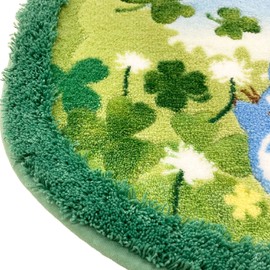 Senko My Neighbor Totoro Blue Sky Acorn Toilet Mat, Approx. 22.8 x 23.6 inches (58 x 60 cm), Green Character Totoro, Made in Japan, Antibacterial, Deodorizing 34755