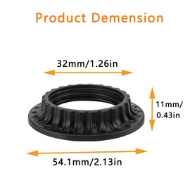 E26/E27 Light Socket Ring, Lamp Shade Holder Adapter Ring, Thread Retainer Ring Replacement for E27 Light Fixture (E26 Black)