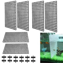 6 Pieces Aquarium Divider, Aquarium Tank Grid Separation, Fish Tank Divider for Aquarium Bottom Box Divider Suction Cup Aquarium Isolation Fish Tank Divider with 12 Aquarium Dividers Suction Cup