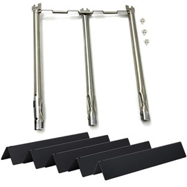 Direct Store Parts Kit DG268 15.3” 7636 Porcelain Steel Flavorizer Bars and 69787 Grill Burner Tubes for Weber Spirit & GS4 Spirit II 300 Series Spirit E-310 E-320 S-320 E/S330 with Front Control