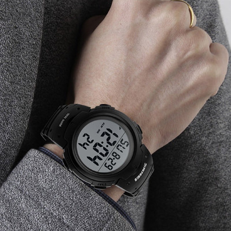 Men Digital Watch Stopwatch Alarm Luminous Watch