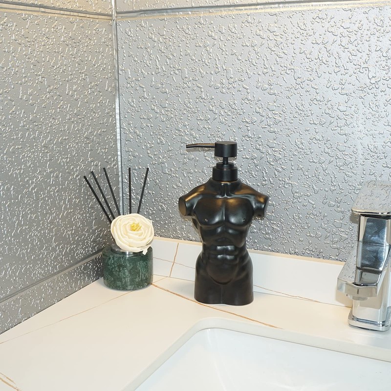 Ceramic Boy Soap Dispenser,Lotion and soap Dispenser Set Refillable Liquid