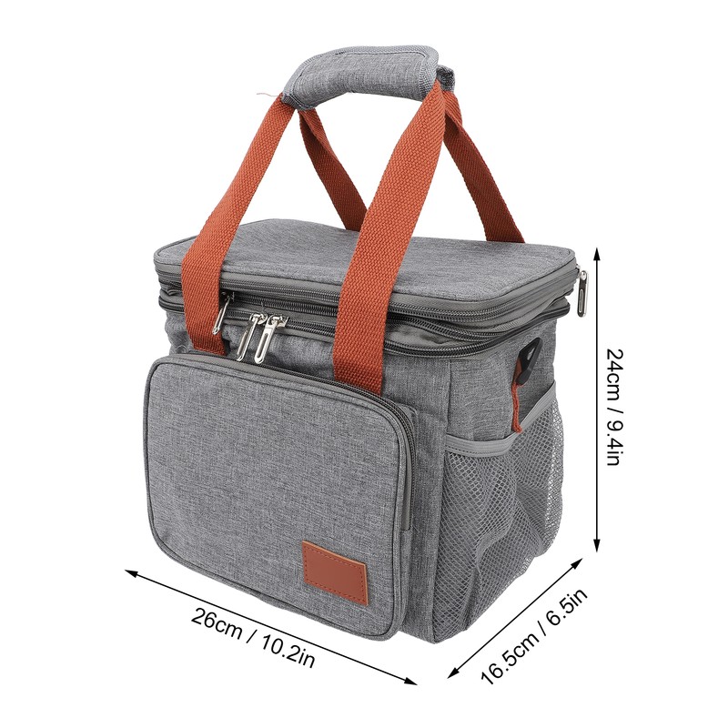 Insulated Lunch Bag 2 Layer Leakproof 14L Large Capacity Handheld