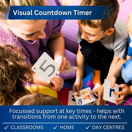 Countdown Keyring Nonverbal Autism Lanyard – Visual Timer – SEN, EYFS – Communication Cards - Autism Learning Resources –Behaviour Charts for Children