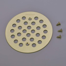TRUSTMI 4 1/4-inch Screw-in Style Shower Drain Grate Replacement Cover with Screws,Brushed Gold