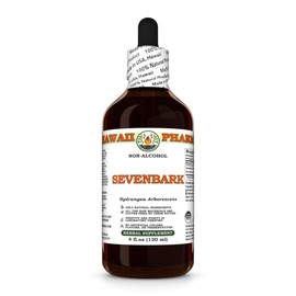Sevenbark (Hydrangea Arborescens) Dry Root Glycerite, Made in Hawaii, All Natural, Vegan, Lab Tested Alcohol-Free Liquid Extract - 4 fl.oz