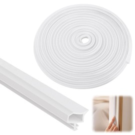20 m Door Seal White, Door Frame Seal for Sound Insulation, Seal Room Door Seals, Draught Excluder and Door Seals, Rubber Room Door Seal for Collision Avoidance and Sound Insulation