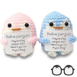 Pack of 2 Penguins Hug Gifts, Positive Penguins, Gifts for Girlfriend Small, Best Gift for Couples, Parents, Friends, Anniversaries and Birthdays, Funny Plush Toys