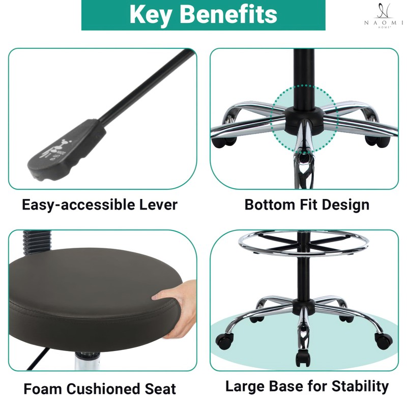 Upgrade Your Workspace with Venus Adjustable Drafting Stool - Premium