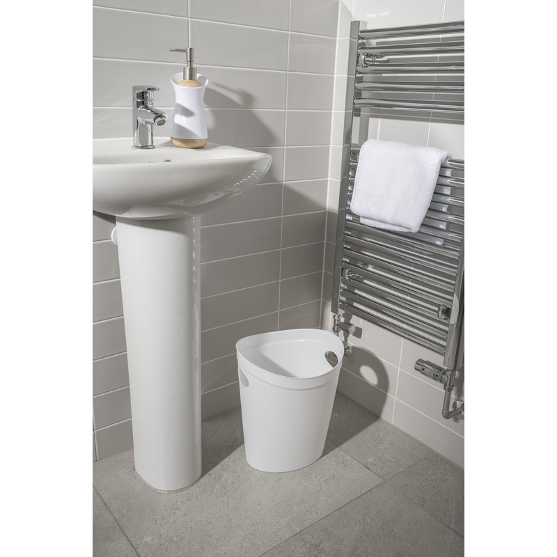 Addis 514806 Plastic Waste Paper Bathroom Bedroom Office Bin, 12