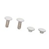 500 Sets Leather Rivets 6x8mm Iron White Round DIY Plating