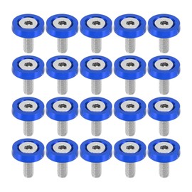 F FIERCE CYCLE 20pcs Car Motorcycle Blue M6 Fender Bumper Washer Bolt Fastener