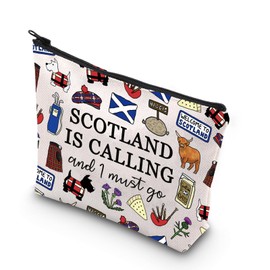 Scotland Makeup Bag Gift Edinburgh Gift Scotland is Calling and I Must Go Zipper Bag Gift for Scottish (Scotland CA)