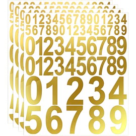 Leinuosen 260 Pcs Back to School Gifts Mailbox Numbers Stickers Adhesive Numbers for Outside Reflective Vinyl Waterproof Address Sticker for Mailbox Signs, Classroom, 1&2&3 Inch(Gold Word)