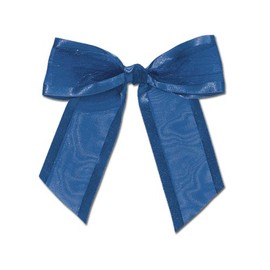 Royal Blue 4-1/2" Pre-Tied Sheer Bows Organza w/Satin Edge 1-1/2" Ribbon- 12 Pack