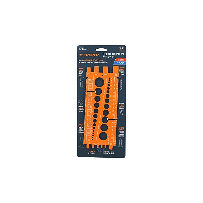 TRUPER REGLA-22 Bolt Size-it Gauge
