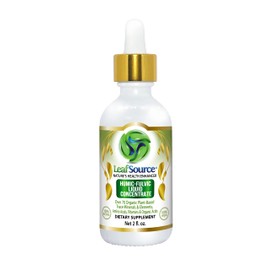 LeafSource Humic Fulvic Acid Liquid 2oz Trace Minerals with Electrolytes Collagen Vitamins Superior Humic to Fulvic Ratio More Energy Gut Health Joint Health Immune Support Hydration 180 serv